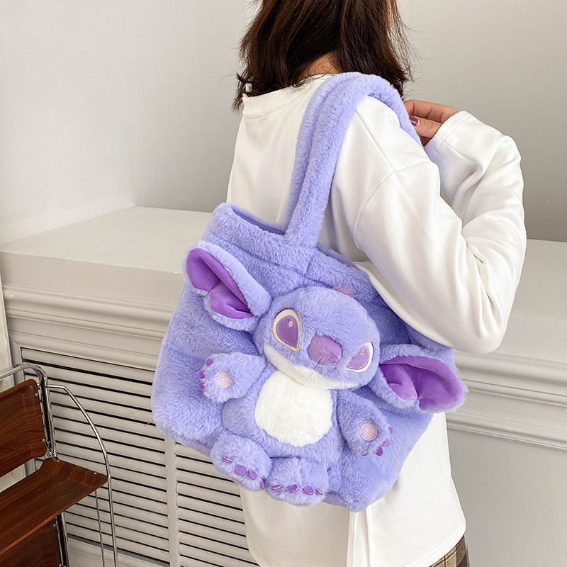 Stitch Backpacks Stuffed Plush Dolls Cartoon Blue Lilo & Stitch Plush Backpack Cute Stitch Bag Backpack strawberry bear