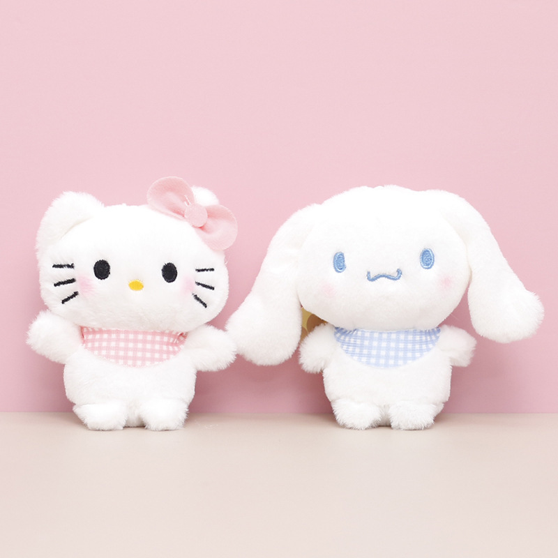 Sanrio 10cm Kuromi My Melody Cat PC Dog Keychain Anime Plush Figure Pendant Accessories Cute Animals Toys