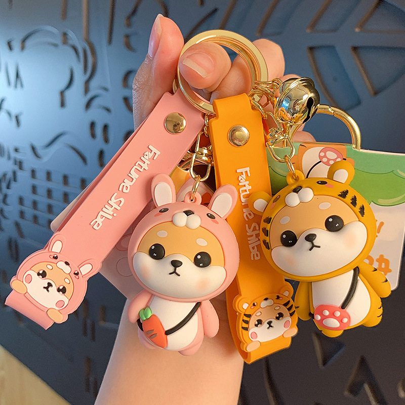 Cartoon Chinese Zodiac Shiba Inu Keychain Cute Shiba Inu Doll Keychain Female Couple Children Backpack Keychain Birthday Gift