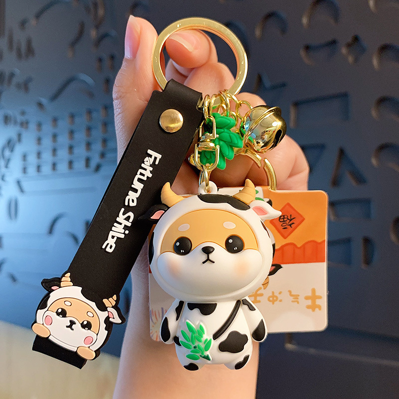 Cartoon Chinese Zodiac Shiba Inu Keychain Cute Shiba Inu Doll Keychain Female Couple Children Backpack Keychain Birthday Gift