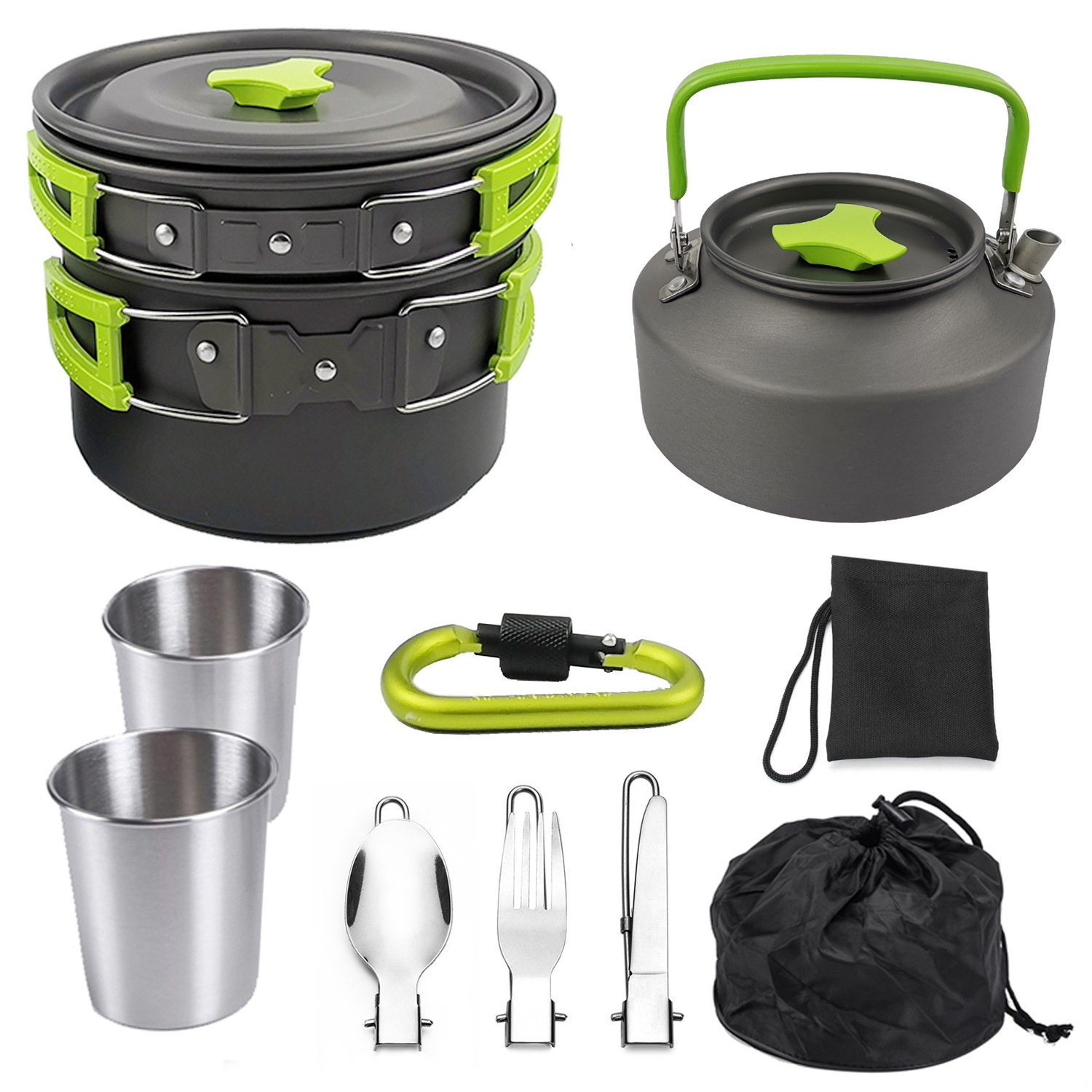 Hot Selling 2-3 Outdoor Tea Pot Set Pot Combination Camping Folding Pot