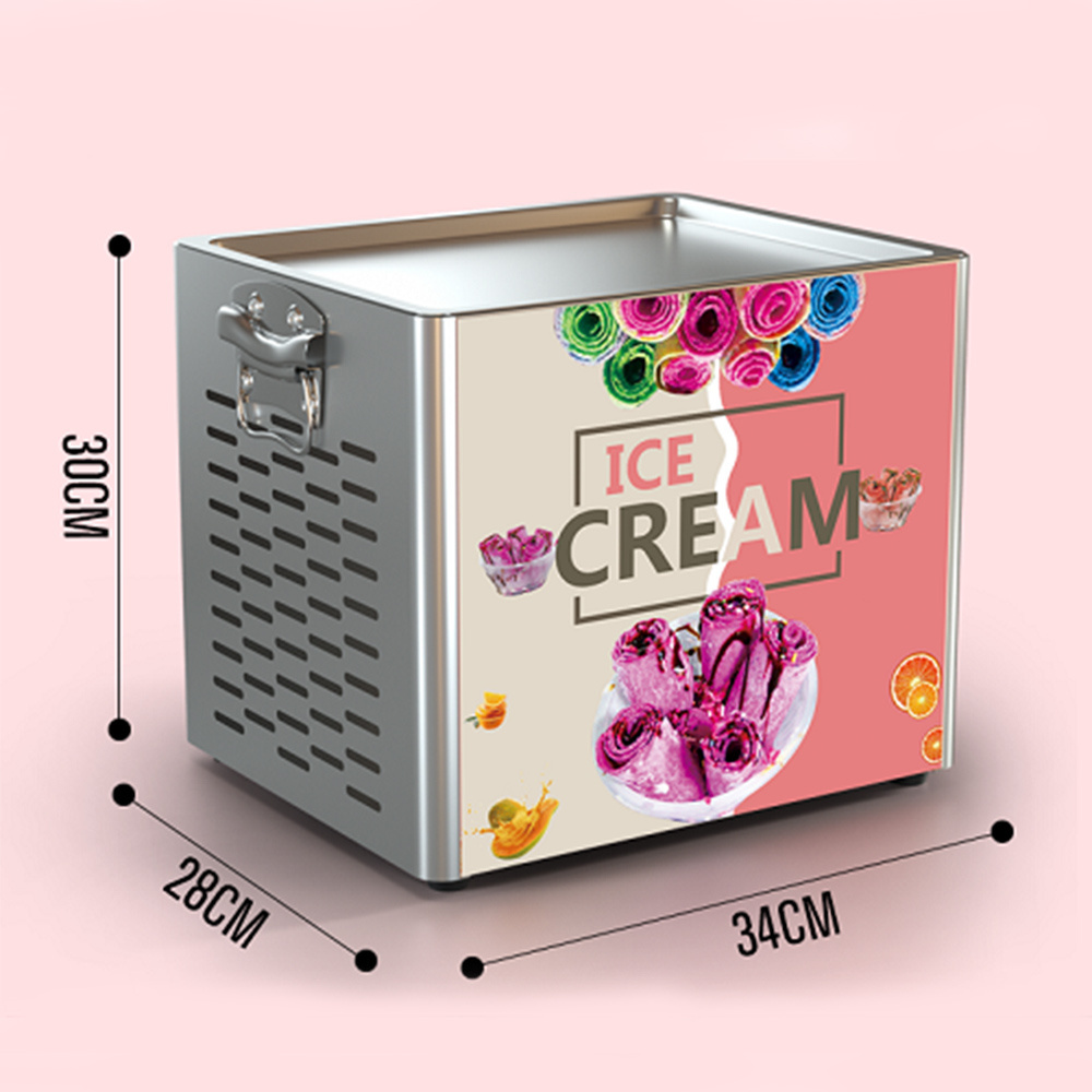 Fried Ice Cream Machine Stainless Steel Ice Cream Maker Mini Ice Cream Freezer For Home Used