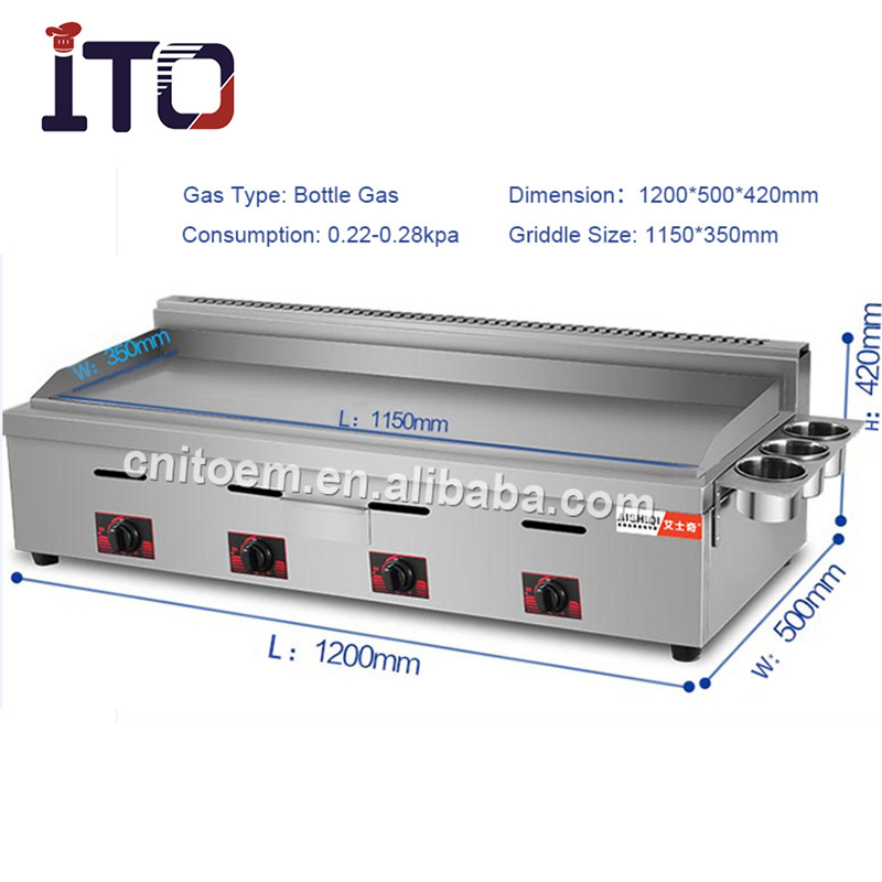 Commercial Counter Top Hot Selling Stainless Steel  Gas Griddle Machine