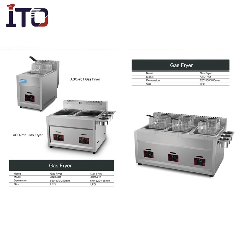 Commercial Restaurant Stainless Steel Double tanks gas deep fryer /LPG Gas Chips Fish Deep Fat Fryer For Sale