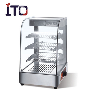 CE approved glass food warmer display showcase