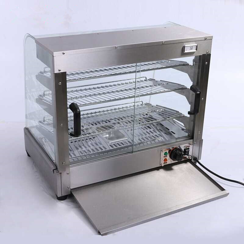 CE approved glass food warmer display showcase