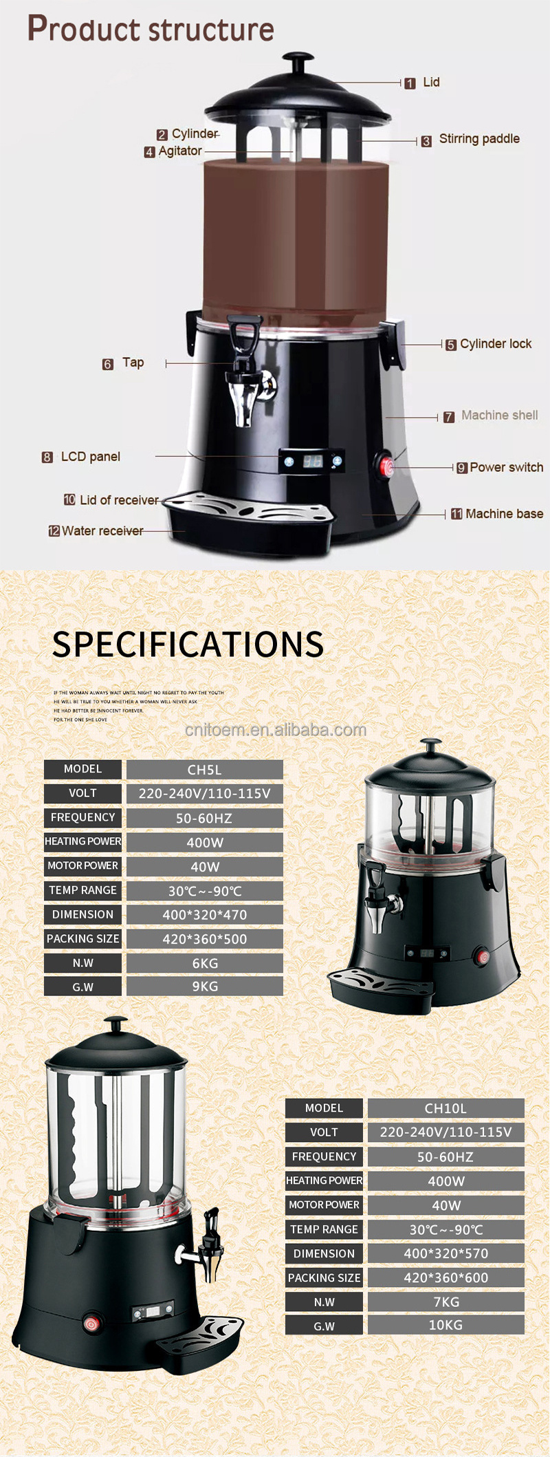 Factory Price CE approved Hot Drink Machines Hot Chocolate Dispenser For Commercial Use