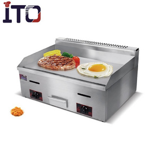 Portable Stainless Steel Counter Top Non-stick Plate Gas Teppanyaki Grill Griddle Equipment for Restaurant