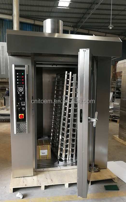 16 Trays Rotary Oven Price Electric Big Rotating Bakery Pizza Rotary Rack Oven Manufacturers