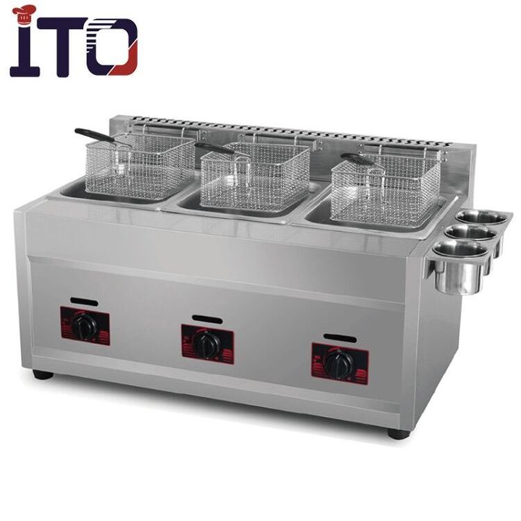 Commercial Restaurant Stainless Steel Double tanks gas deep fryer /LPG Gas Chips Fish Deep Fat Fryer For Sale