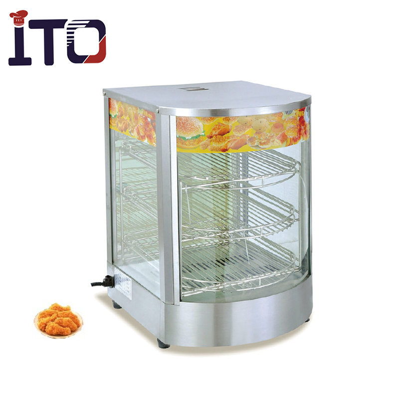 Hot Sell Stainless Steel 3 Layers Food Warmer Egg Tart Display Showcase