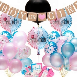 Gender Reveal Party Supplies Kit 36" Giant Reveal Balloon, Confetti Balloons, Banner, Photo Props and More!!