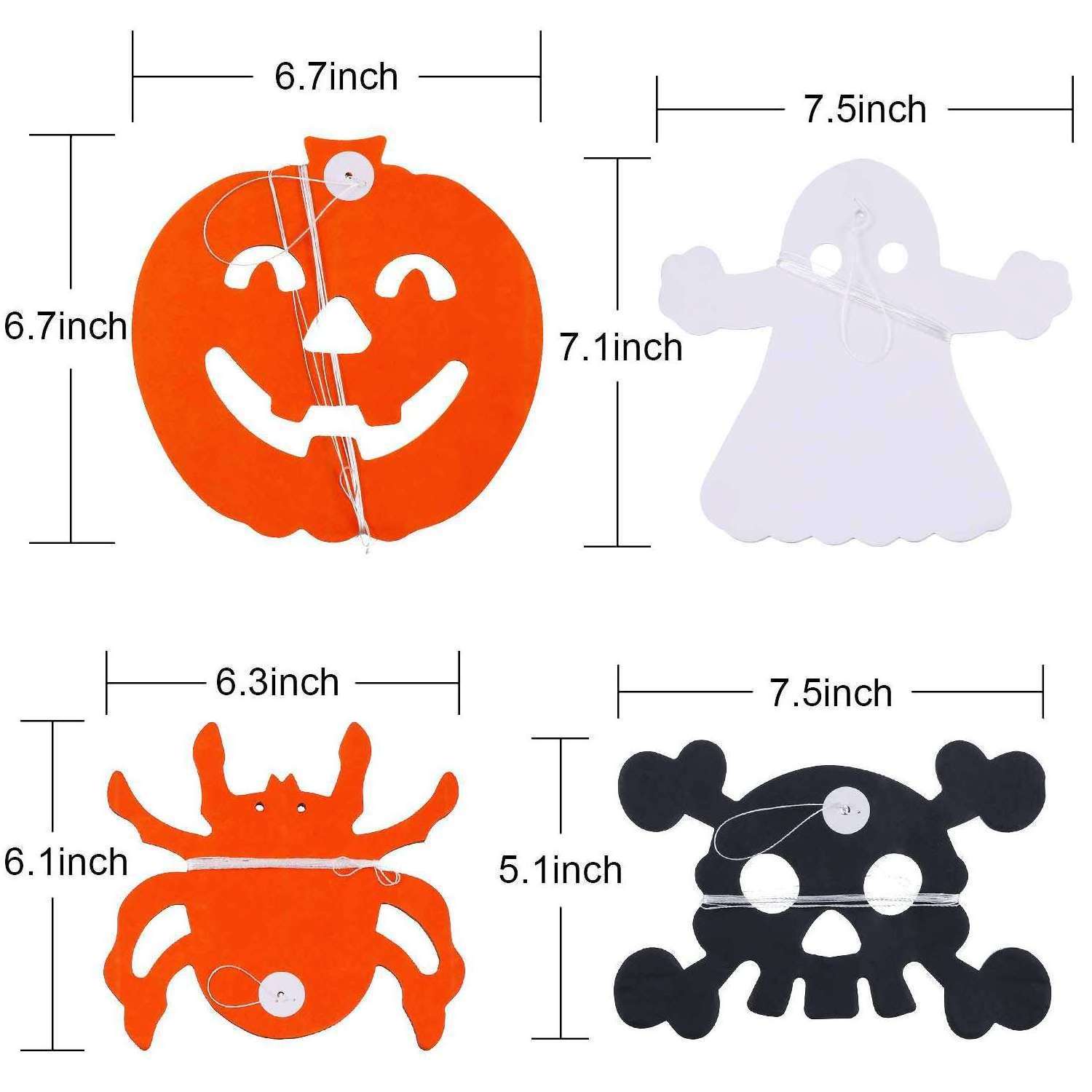 3Meter Halloween Paper Chain Garland Decoration Bat Pumpkin Ghosts Spider Paper Banner Halloween Party Decorations