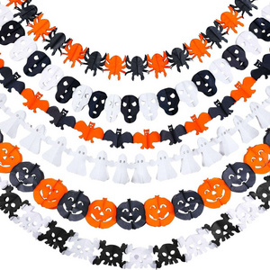 3Meter Halloween Paper Chain Garland Decoration Bat Pumpkin Ghosts Spider Paper Banner Halloween Party Decorations