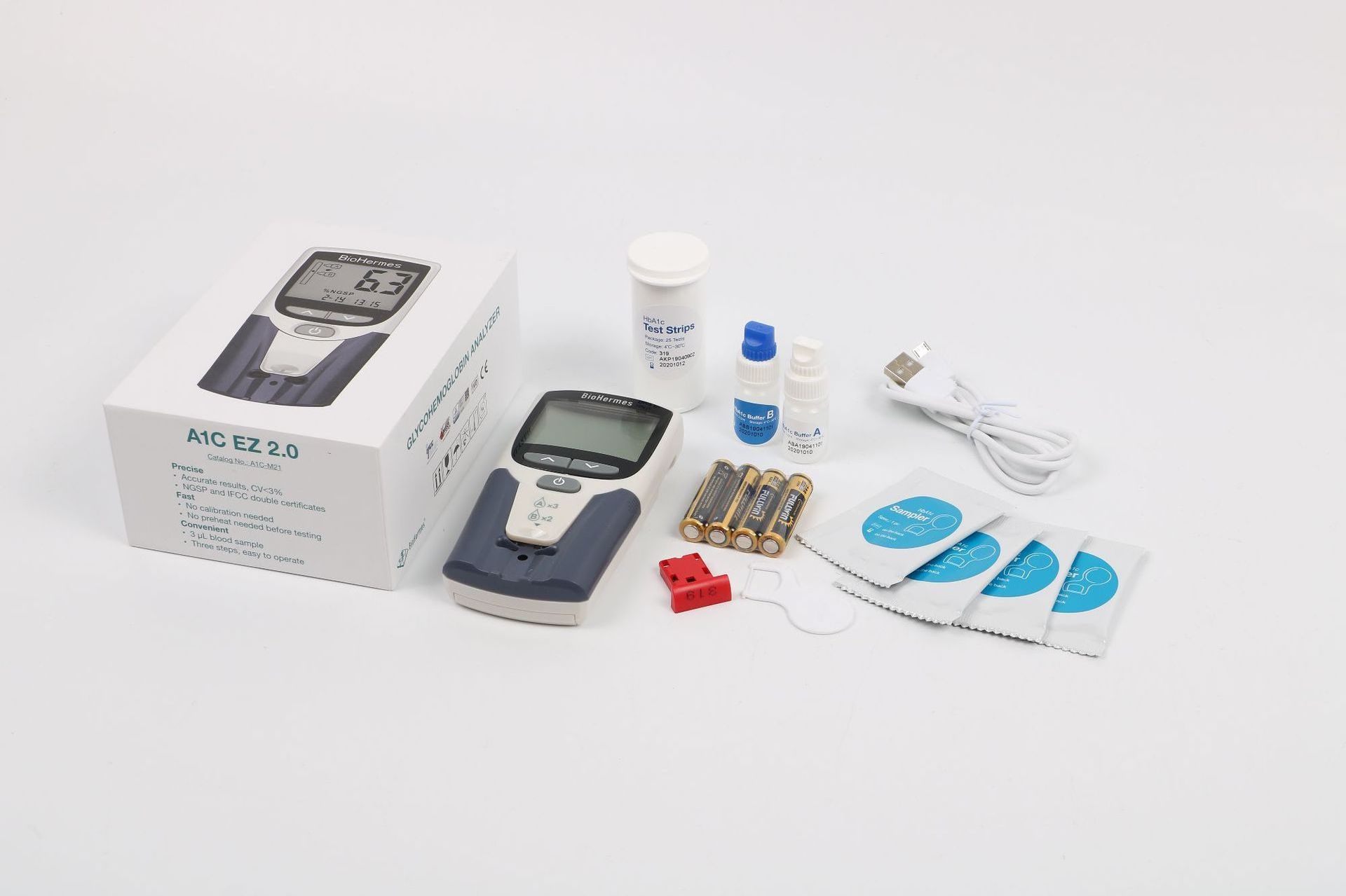 Blood lipid analyzer glucosemeter Glycohemoglobin Analyzer HBA1C household glycated hemoglobin detector+test strip HBA1C