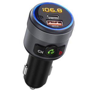 Bluetooth 5.1 FM Transmitter for Car QC3.0 Fast Charger Wireless Radio Adapter Transmisor FM Bass Sound Music Player Car Kit