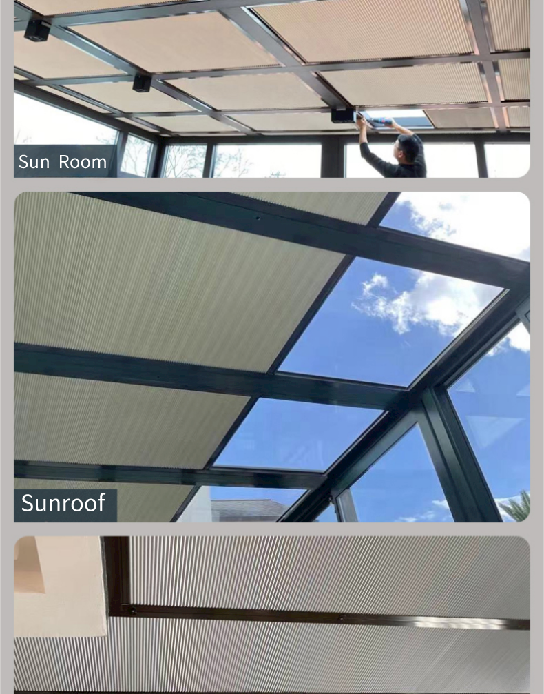 Honeycomb Skylight Blinds Motorized honeycomb blinds fabric outdoor Electric Blackout Honeycomb blinds For home decor