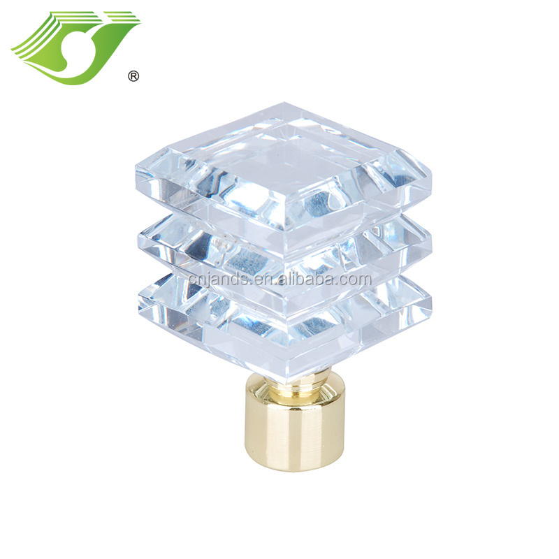 Elegant crystal glass end cover curtain tube/rod/pole