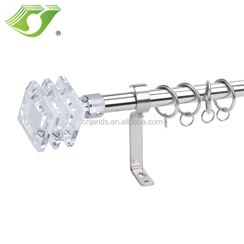 Elegant crystal glass end cover curtain tube/rod/pole