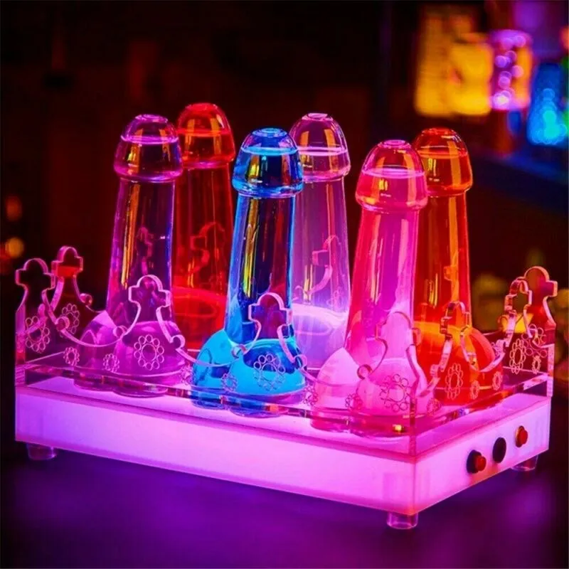 Unique Shaped Party Drinking Coffee Tea Bar Novelty Cocktail Water Penis Glass Cup Whiskey Glasses with Cigar Holder