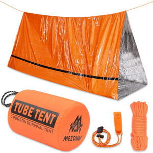 Go Time Gear Life Tent Emergency Survival Shelter ,2 Person Emergency Tent Includes Survival Whistle & Paracord