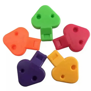 Wholesale Kids Party Toys Outdoor Activities Colorful Mini Mushroom Flat Plastic Bulk Whistle