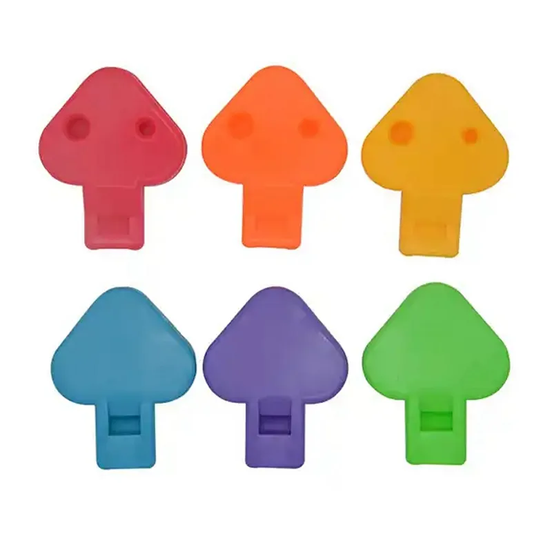 Wholesale Kids Party Toys Outdoor Activities Colorful Mini Mushroom Flat Plastic Bulk Whistle