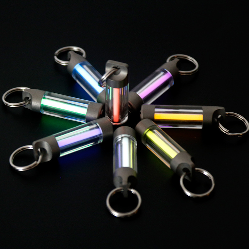 Titanium alloy self-illuminating keychain fluorescent tube pendant 3.5*25mm Tritium tube