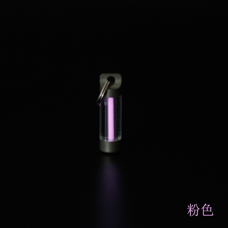 Titanium alloy self-illuminating keychain fluorescent tube pendant 3.5*25mm Tritium tube