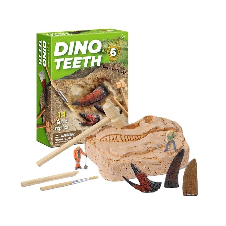 Educational Children's Gift Jurassic Simulated Dinosaur Tooth Fossil Archaeological Excavation Toy