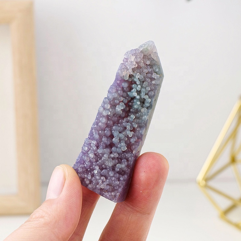 Polished Grape Agate Tower Amazing double sided Grape Agate from Indonesian,Quartz Grape