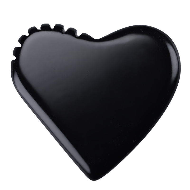 Black Bianstone Heart Shaped Guasha Board Facial Oil Absorbing Roller Portable Massager Gua Sha Beauty Instrument