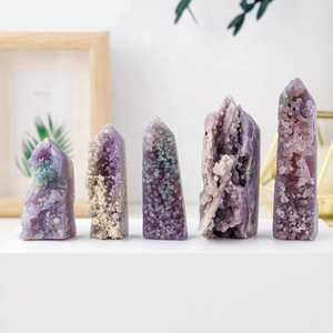 Polished Grape Agate Tower Amazing double sided Grape Agate from Indonesian,Quartz Grape