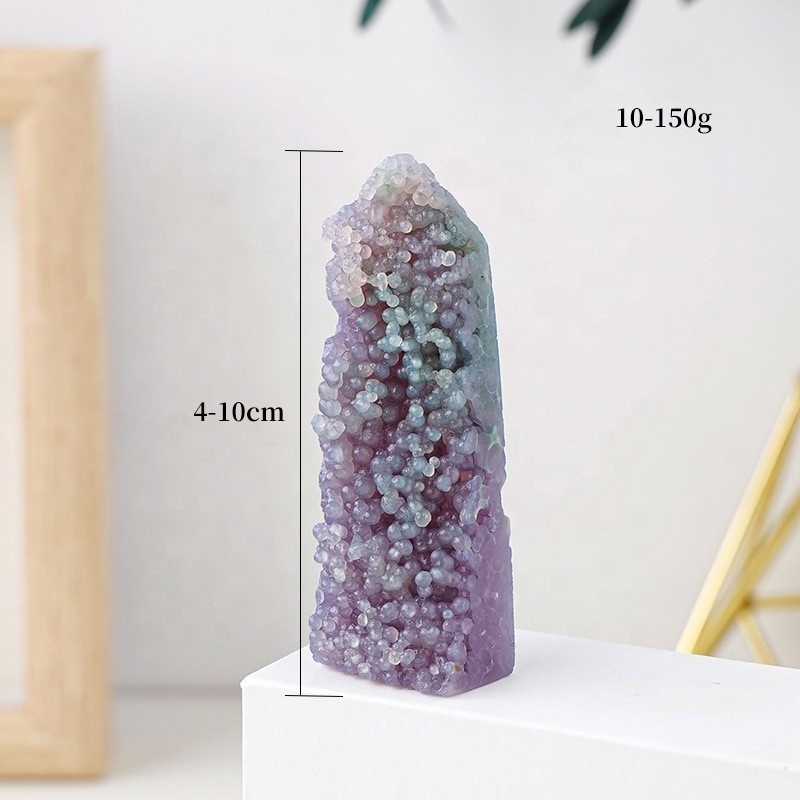 Polished Grape Agate Tower Amazing double sided Grape Agate from Indonesian,Quartz Grape