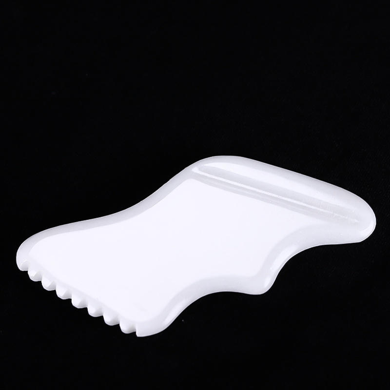 Guasha Jade White Jade Guasha Board Handheld Body Massager Facial Oil Absorbing Roller Massage Gua Sha Board