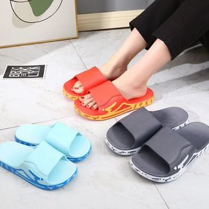 Custom Double Color slippers logo pattern text, couples home shoes cartoon, customized printing PVC slippers