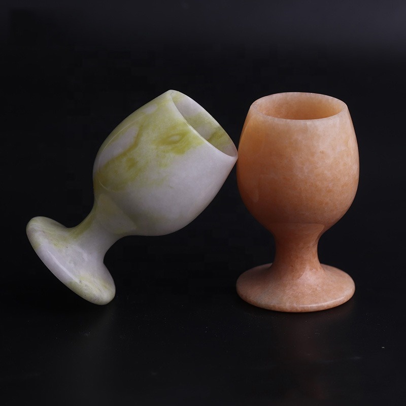 Natural Green Jade Cup Goblet Hand Carved 100% Genuine White Jades Stone Health Cup Jadeite Stones Wine Glass For Friend Gifts