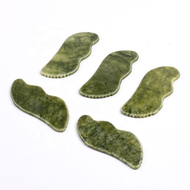 Xiuyan Jade Gua Sha Facial Tool for Self Care, Massage Tool for Face and Body Treatment Relieve Tensions and Reduce Puffiness