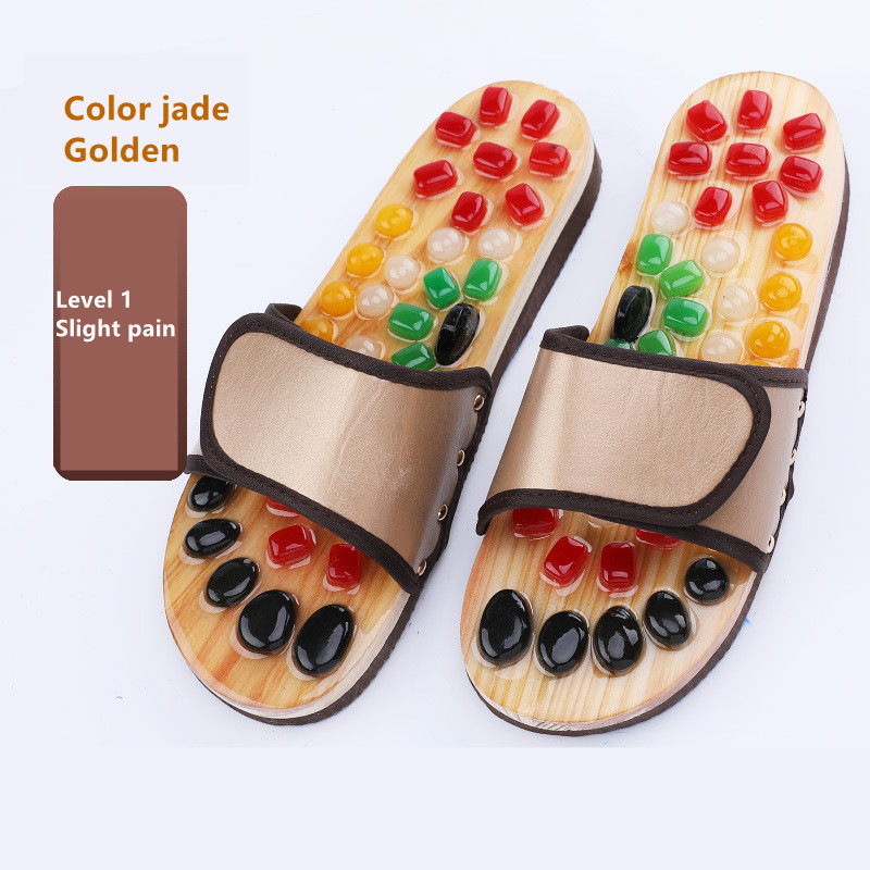 Acupressure Massage Slippers Shoes Men's Unisex Reflexology Sandals with Natural Stone Therapeutic for Foot Massage