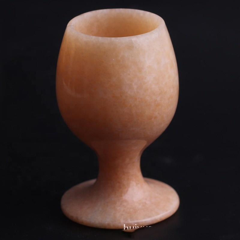 Natural Green Jade Cup Goblet Hand Carved 100% Genuine White Jades Stone Health Cup Jadeite Stones Wine Glass For Friend Gifts