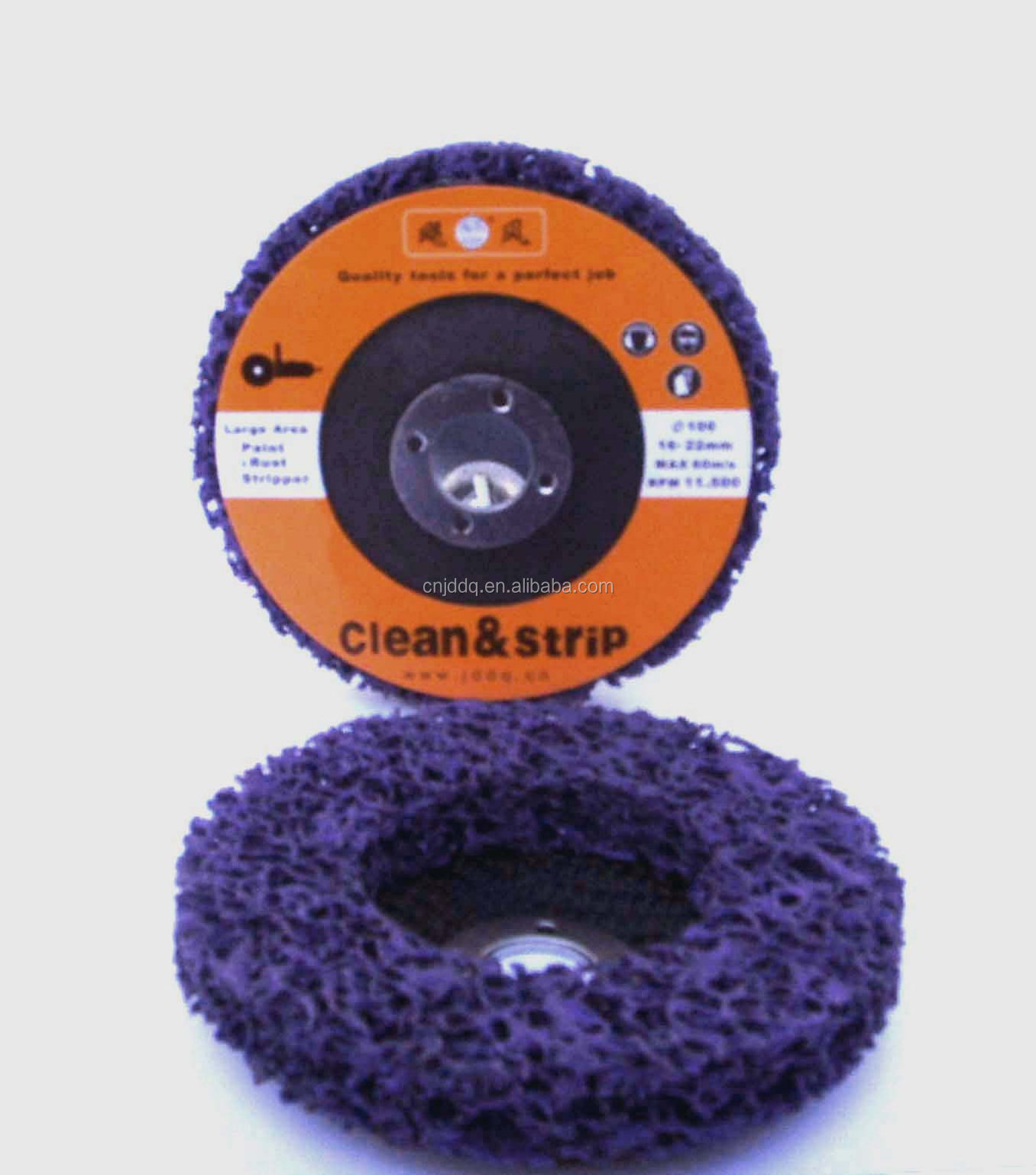 Poly strip it abrasive disc with fiberglass backing, purple 100mm