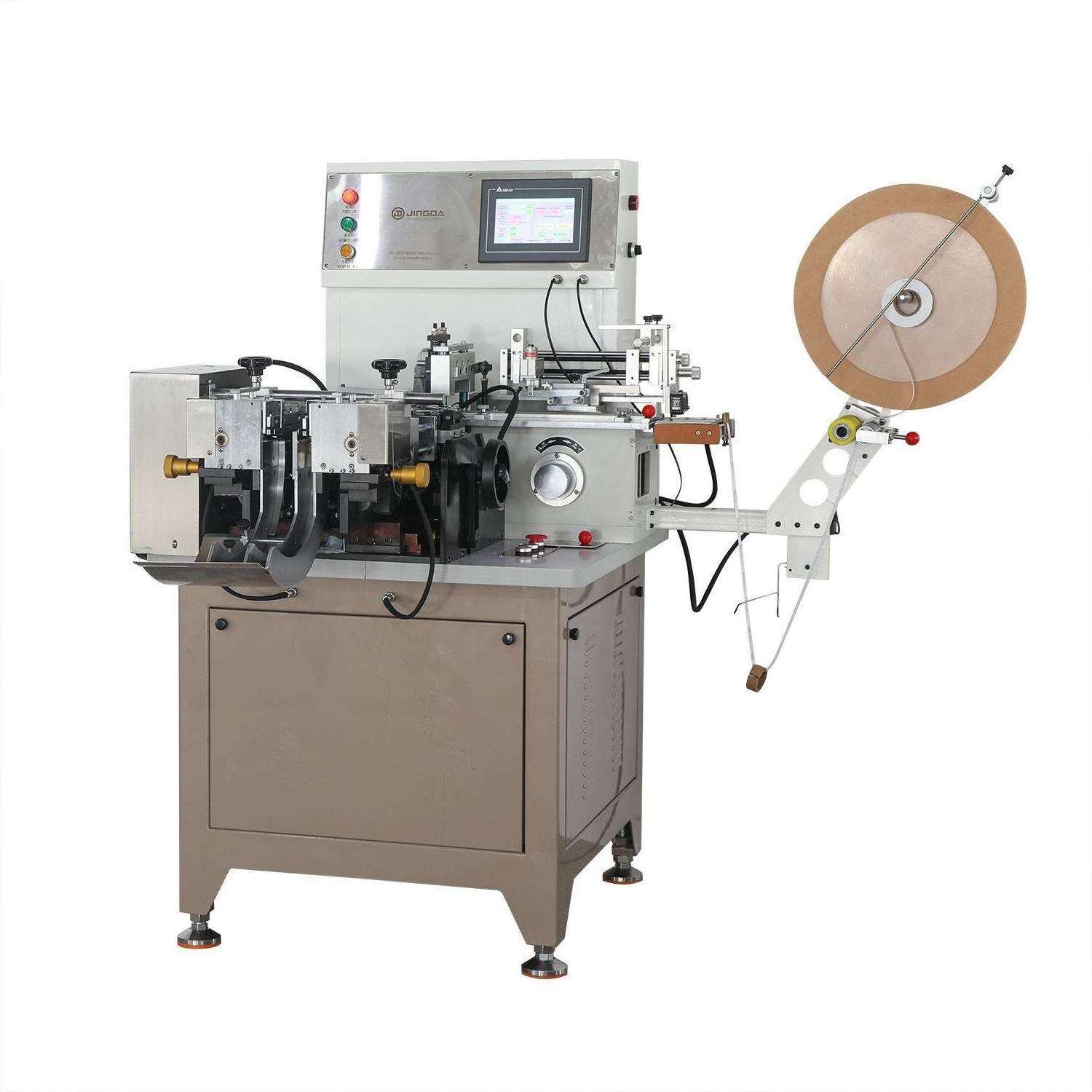 JZ-2817 Jingda Fully Automatic Polyester Satin Ribbon Garment Fabric Care Label Cutting and Center Folding Machine