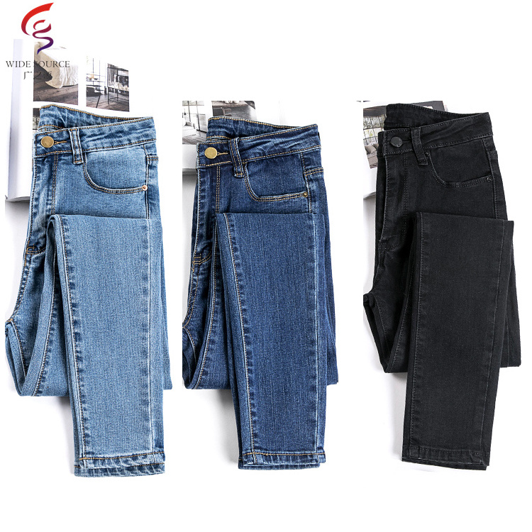 GZY buy jeans in bulk fashion women jeans stocklot denim high waist slim women stock jeans