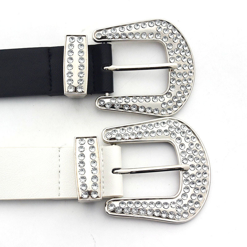 Shiny Crystal Rhinestone studded Women Men Unisex Belt Diamond Cowboy Western Belt