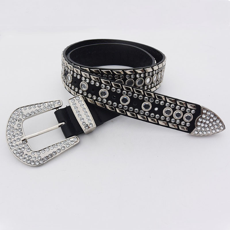 Shiny Crystal Rhinestone studded Women Men Unisex Belt Diamond Cowboy Western Belt