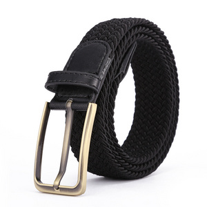 New mix color design two color cotton braided stretch weave elastic belt mens for jeans