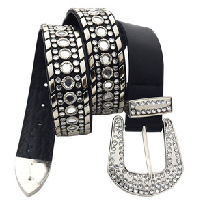 Shiny Crystal Rhinestone studded Women Men Unisex Belt Diamond Cowboy Western Belt