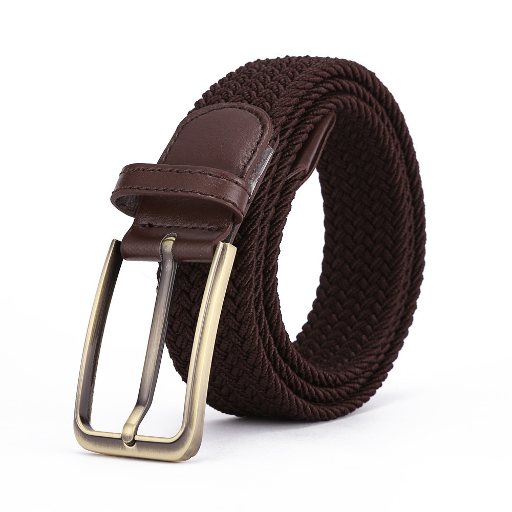 New mix color design two color cotton braided stretch weave elastic belt mens for jeans