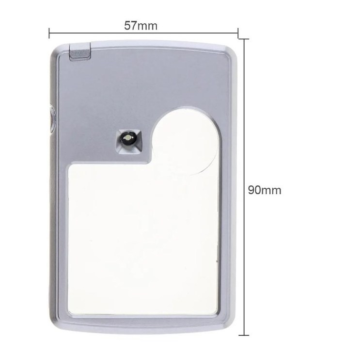 Portable 3X 6X LED Mini Square Credit Card Pocket Magnifying Glass Loupe Reading Magnifier Case Magnifying Glass