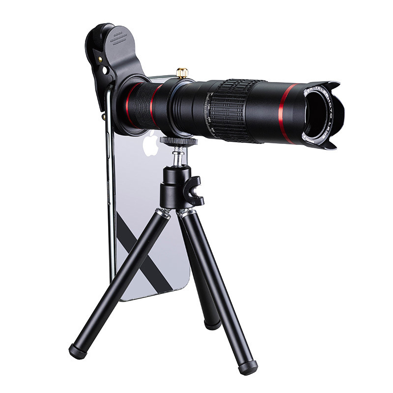 High Quality  4K Optical Telephoto Camera Lens  22X Zoom Lens with mini Tripod for Mobile Phone/Camera Black Color